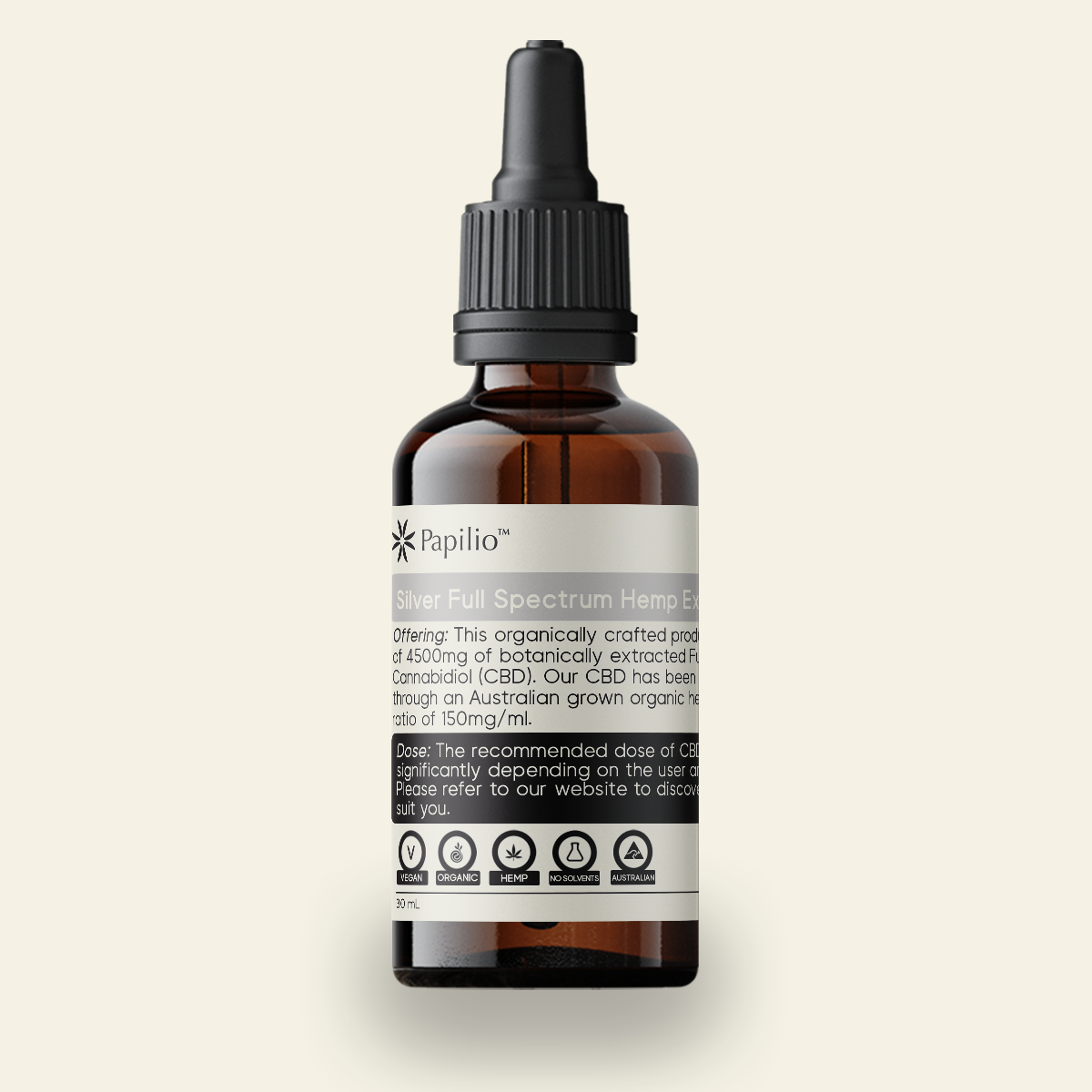 Silver - Full Spectrum Hemp Extract 4500mg (150mg/mL)